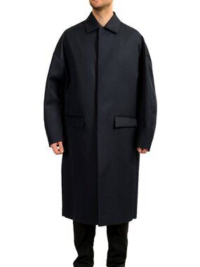 Scuderia Ferrari Men's Navy Blue Trench Coat US S IT 48